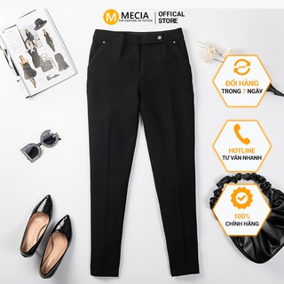 Quần baggy cạp cao nữ Mecia QD2112 - Quần tây nữ cao cấp, chất vải tuýt si tuyết mưa co giãn nhẹ, mặc nhẹ thoáng mát
