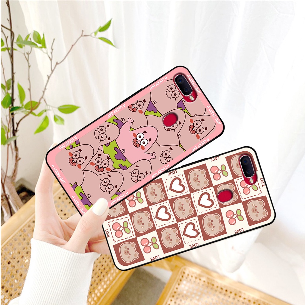 Ốp lưng Oppo A5s - Oppo A7 - Oppo F9 - Oppo A12 in hoạ tiết kẻ caro đen trắng, trái tim, gấu bear thời trang