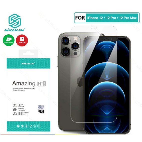 Kính Cường Lực iPhone 12 Mini/ 12/ 12 Pro/ 12 Pro Max Nillkin Amazing H+PRO Trong Suốt