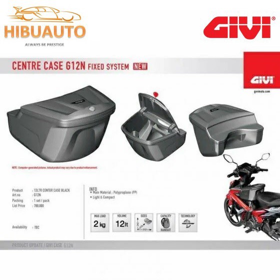 Thùng Giữa Xe Máy Givi G12N 12 Lít - Tặng Kèm PÁT Cho Xe Winner X