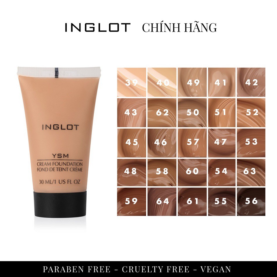 Kem nền siêu tự nhiên YSM Cream Foundation Inglot (30ml)