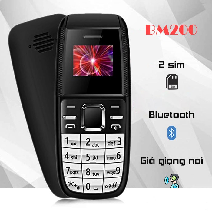 Điện Thoại Mini BM200 Thay Đổi Giọng Nói 02 Sim 02 Sóng Siêu Nhỏ Dễ Thương