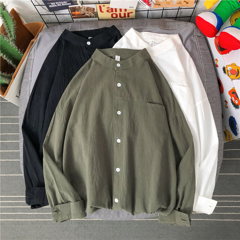 Áo Sơ Mi Dài Tay Cổ Tròn Thời Trang Hàn Cho Nam Cỡ M-3Xl | BigBuy360 - bigbuy360.vn
