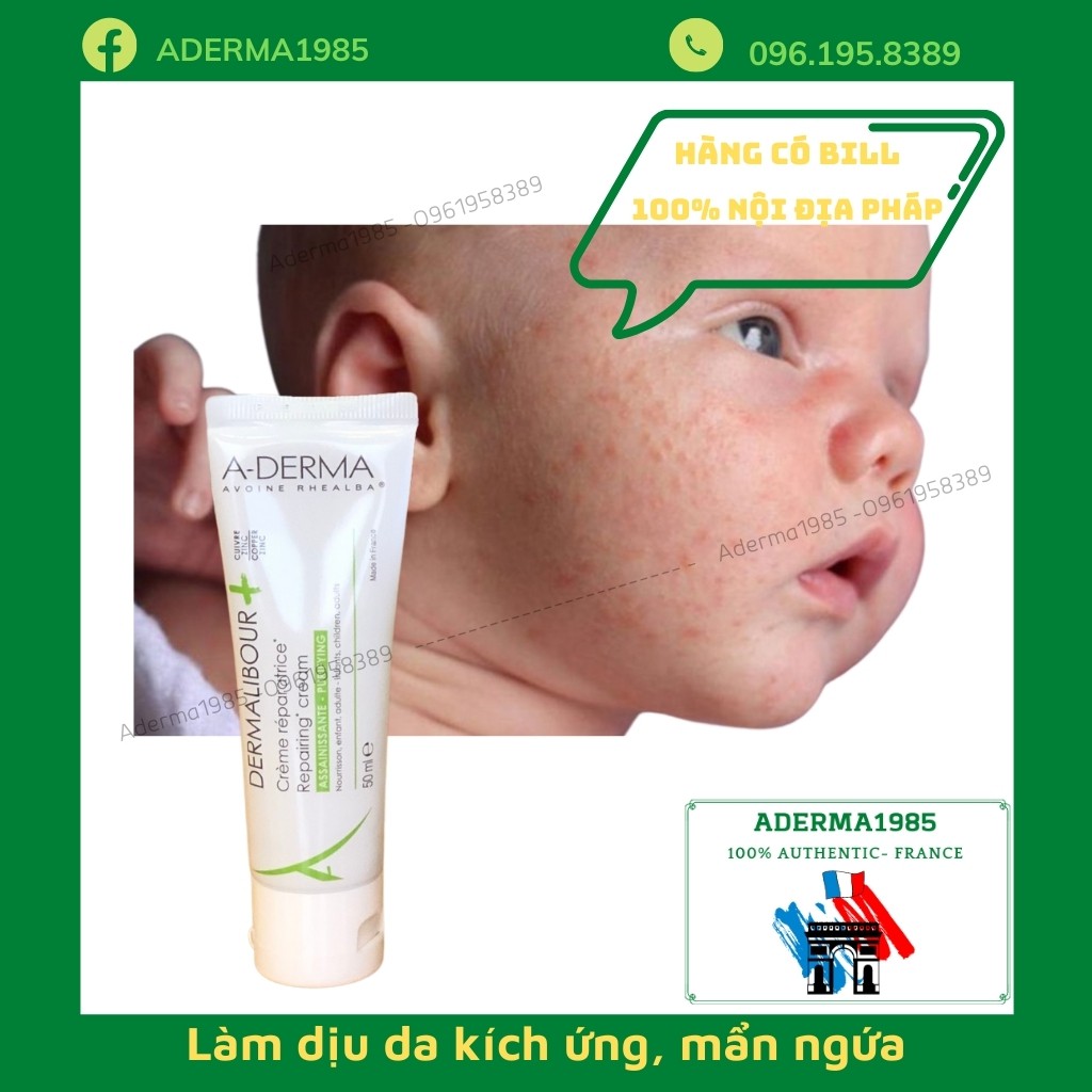 Kem A derma Dermalibour dưỡng ẩm, phục hồi, làm dịu da và KK cho da kích ứg, mẩn ngứa, Aderma hàng pháp nội địa