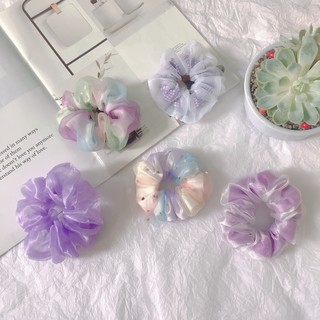 Buộc tóc scrunchies tone màu tím