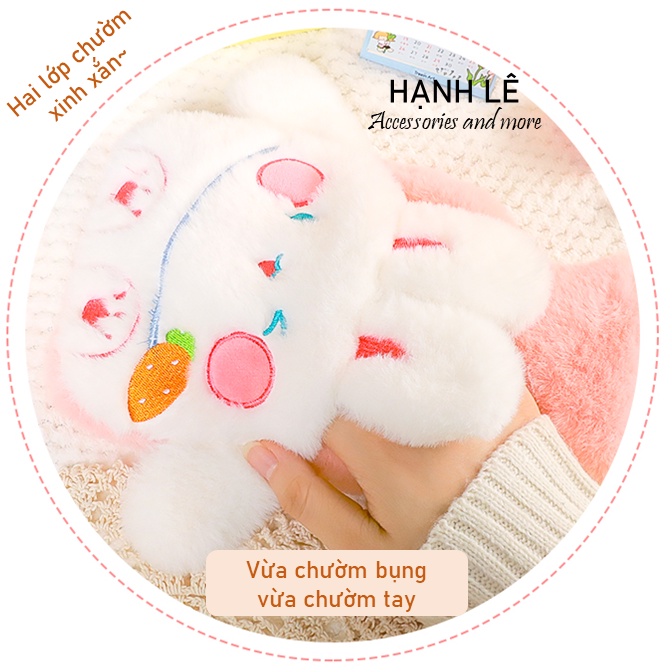 Túi chườm nóng giảm đau bụng kinh và giúp điều hòa khí huyết họa tiết thú lông mềm mại xinh xắn đáng yêu