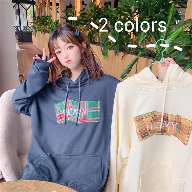 Áo hoodie nữ vải nỉ lót bông dày dặn Hàn Quốc | BigBuy360 - bigbuy360.vn