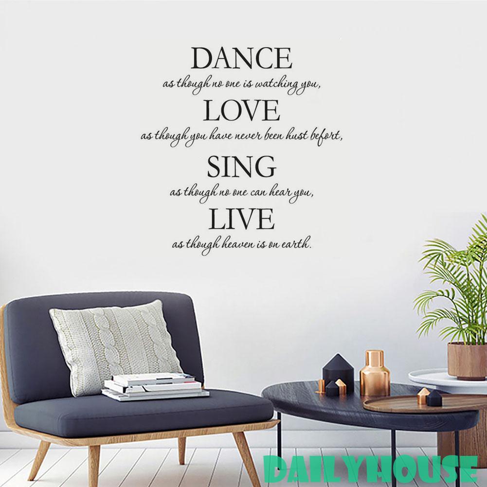 Giấy Dán Tường In Chữ Dance Love Sing Live