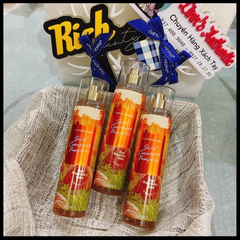 SWEET CINNAMON PUMPKIN - Xịt Thơm Toàn Thân Body Mist Bath &amp; Body Works Usa