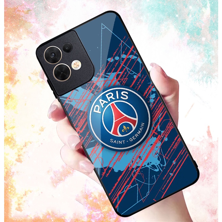 Ốp Lưng OPPO RENO 8 4G, RENO 8 5G, RENO 8Z 5G mặt kính cường lực cao cấp In hình Câu Lạc Bộ Bóng Đá