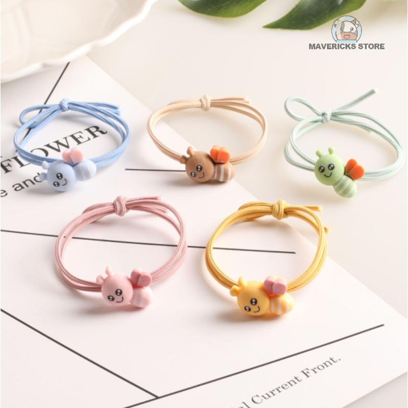 Dây cột tóc co giãn họa tiết hoạt hình phong cách Hàn Quốc nhiều màu tùy chọn