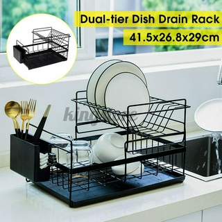Dish Rack Organizer Drainer Kitchen Utensils Spoons Plates Drain Shelf Storage