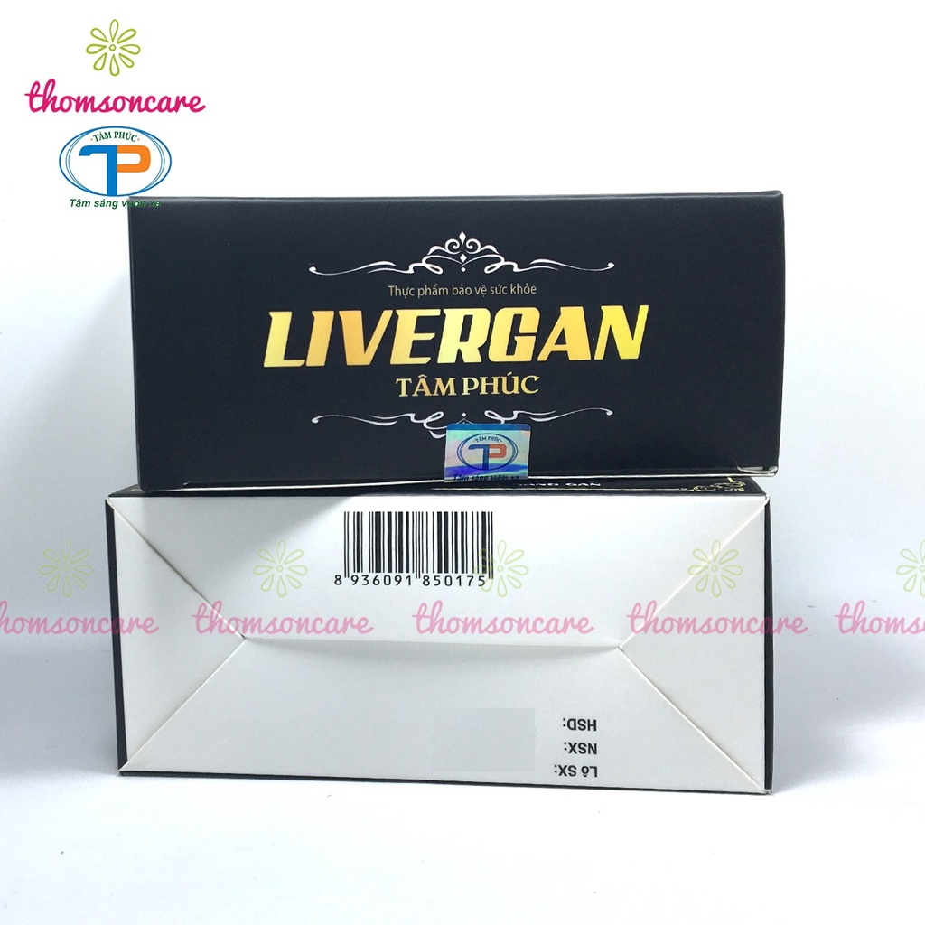 Livergan - Hỗ trợ hạ men gan, giải độc gan từ Cà gai leo, Diệp hạ châu Hộp 60 viên Liver Gan Tâm Phúc