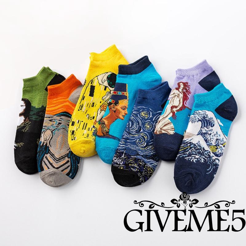 Vớ cổ chân in họa tiết tranh 3D