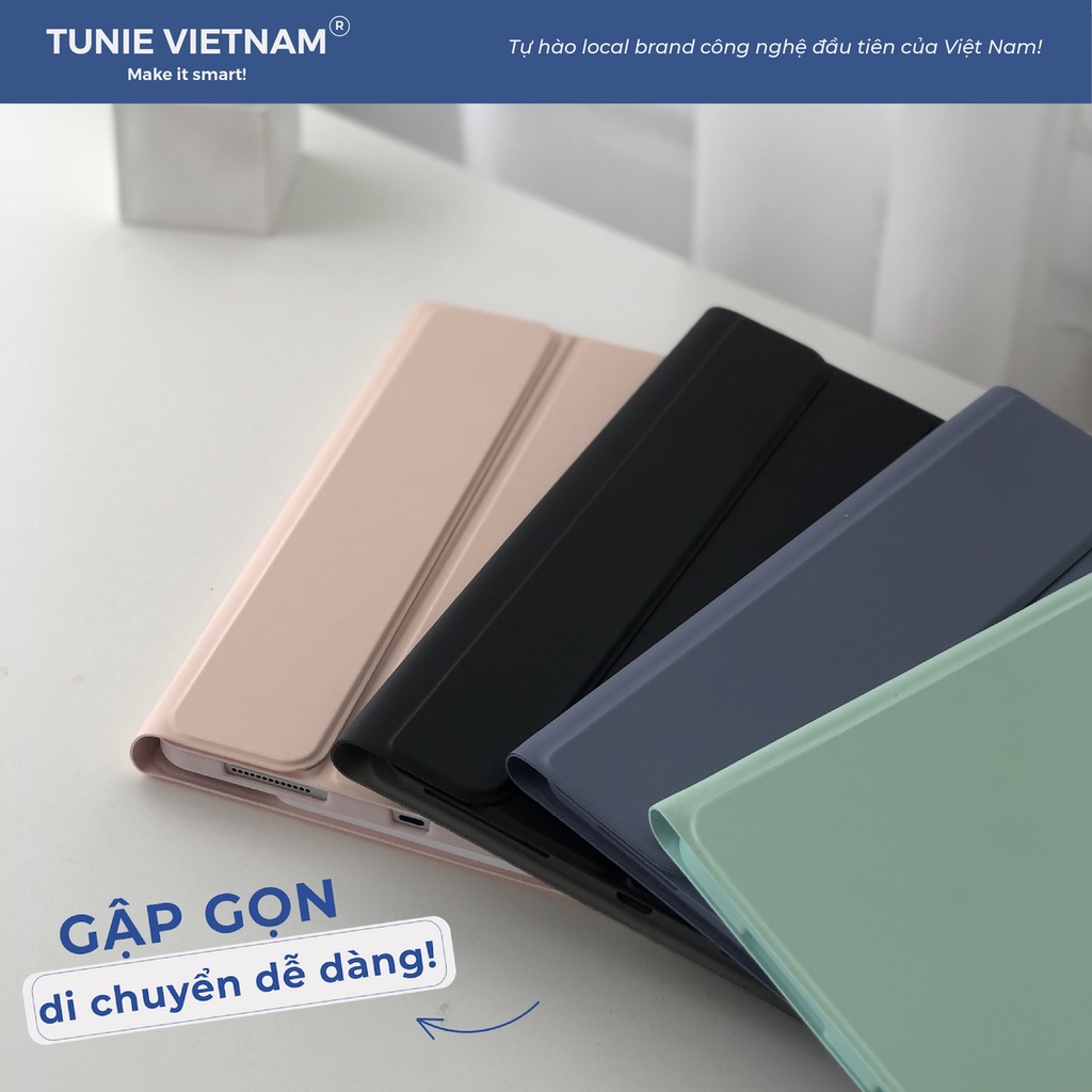 Ốp ipad silicon lót nhung gắn được bàn phím và chuột có khay đựng bút