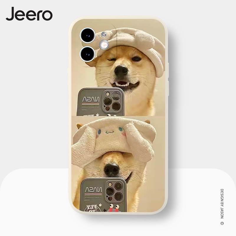 Ốp lưng JEERO viền vuông chống sốc ngộ nghĩnh hài hước hoạt hình cặp đôi dễ thương đẹp mềm Cho iPhone 13 12 11 PRO MAX SE 2020 X XR XS 8 7 6 6S PLUS kute HFE352