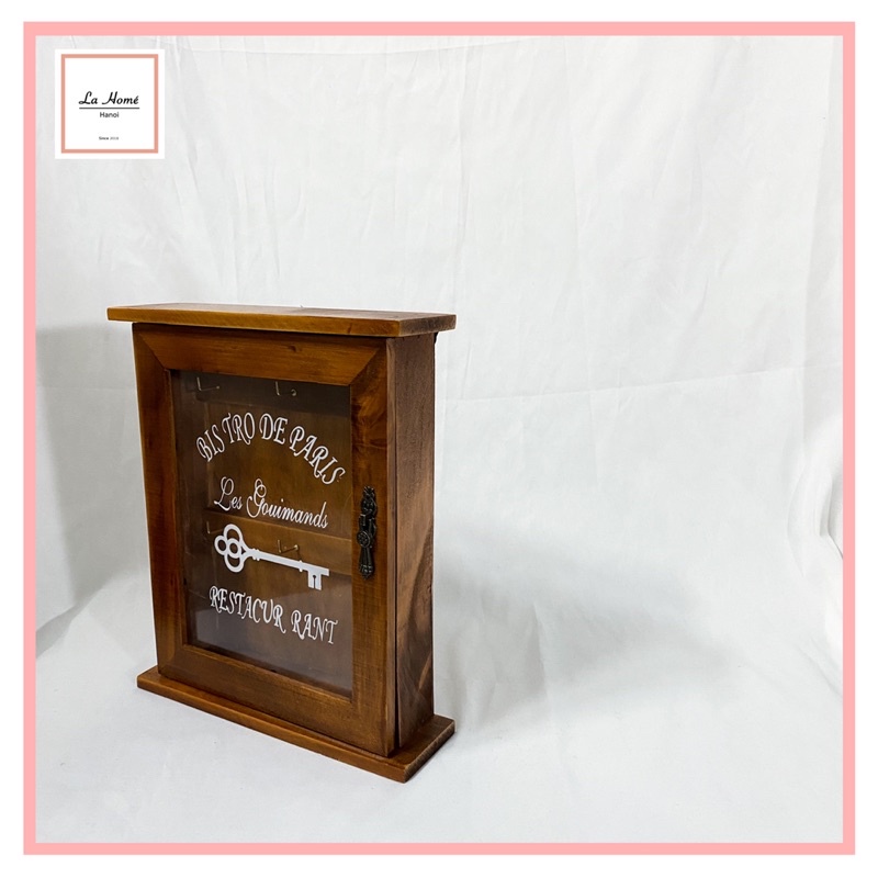 Hộp tủ gỗ đựng chìa khoá vintage