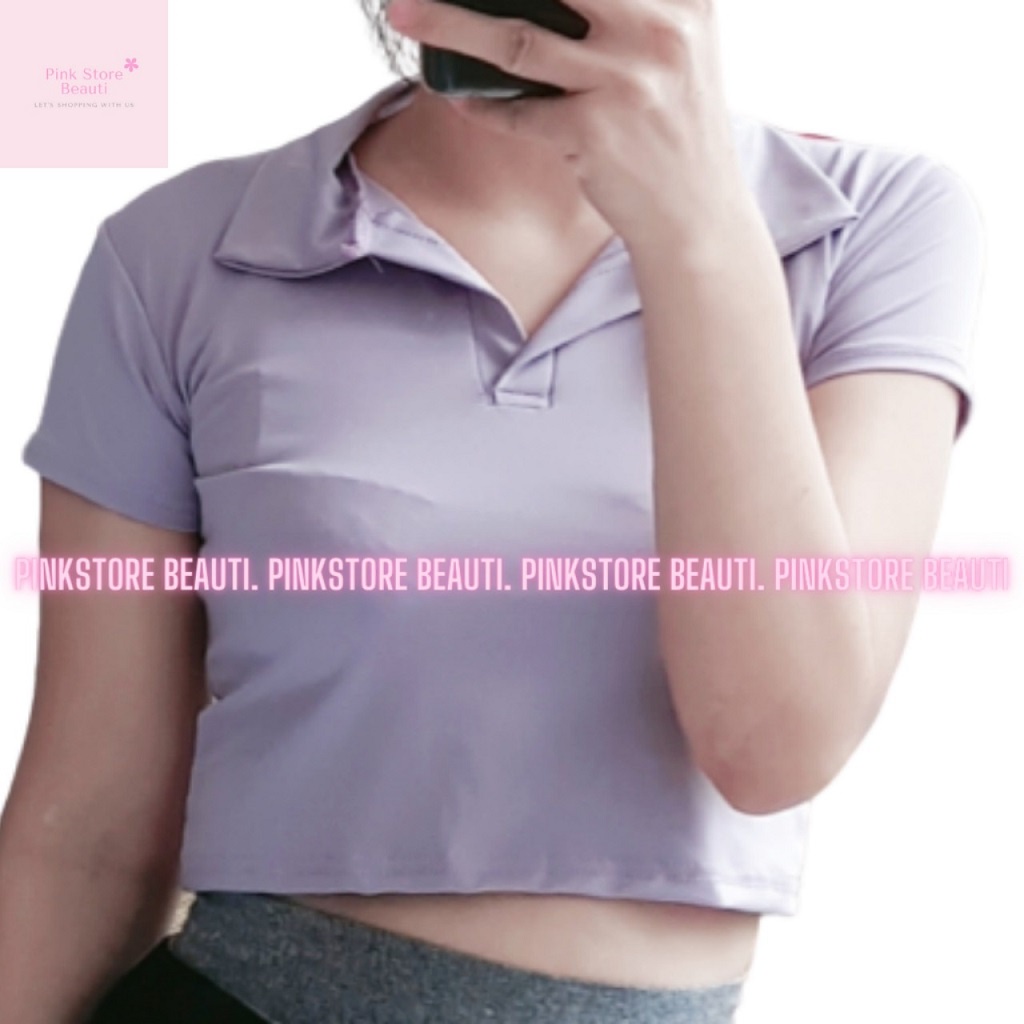 Áo CROPTOP cổ bẻ POLO nữ 100% cotton co giãn 4 chiều ôm dáng cực đẹp | BigBuy360 - bigbuy360.vn