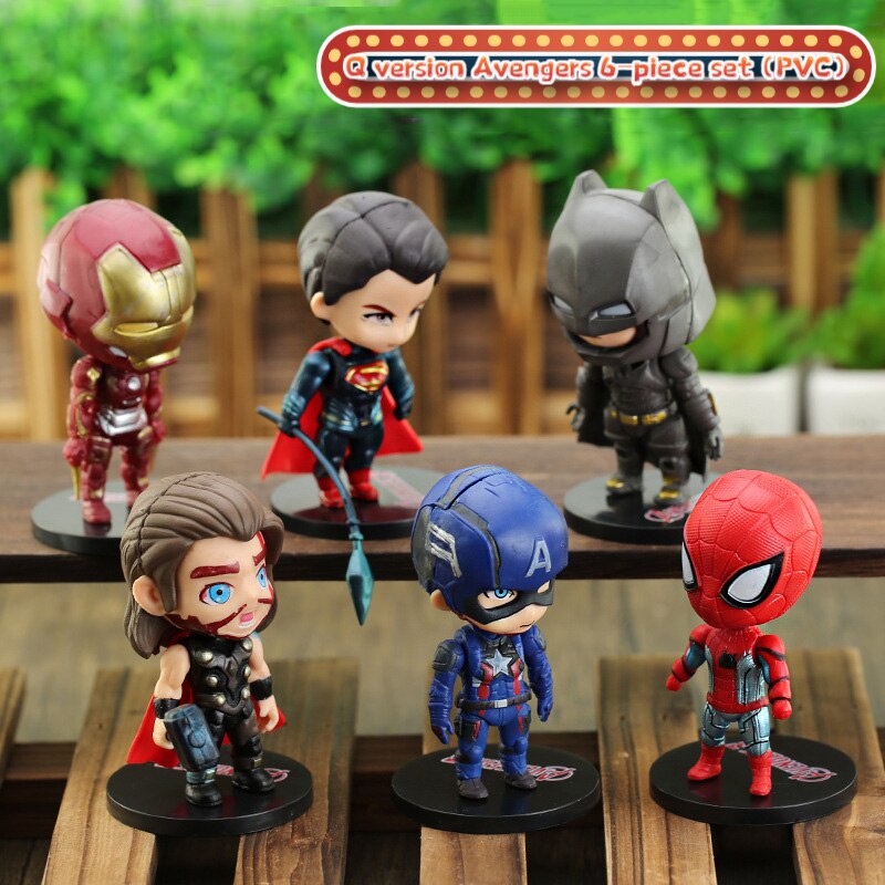 Set 6 Mô Hình Nhân Vật Siêu Anh Hùng Dễ Thương