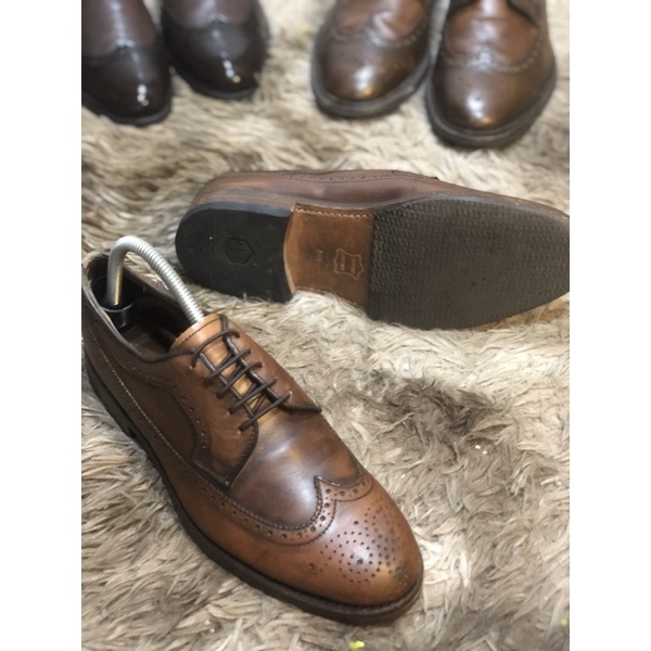 [Giày 2hand] [Size 40] [TonaShoe] Giày Tây Kiểu Dáng Wingtips Full Brouge Màu Nâu Phiên Bản Heritage Cao Cấp