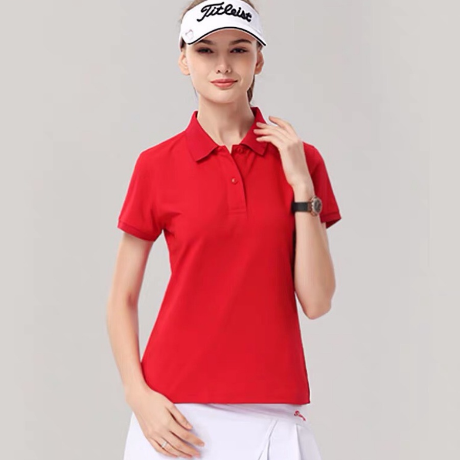 Áo Polo nam nữ chất vải Lascoste co giãn 4 chiều thoáng mát hút mồ hôi, lên form đẹp màu đỏ tươi