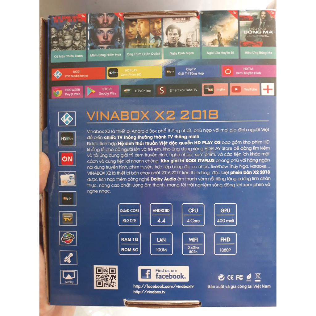 Tivi Box Android VinaBox X2 Ram 1GB - Phiên bản 2018