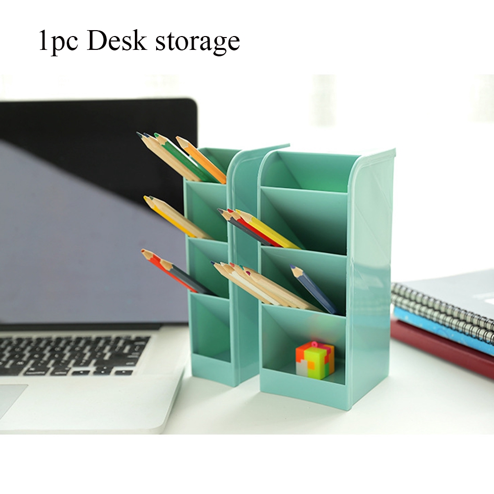 4 Lưới Lưu trữ Mỹ phẩm Lưới phụ Hộp đựng bút Trang điểm Tổ chức để bàn Giá đỡ trong suốt Matte đa chức năng Hộp văn phòng phẩm Đồ dùng văn phòng