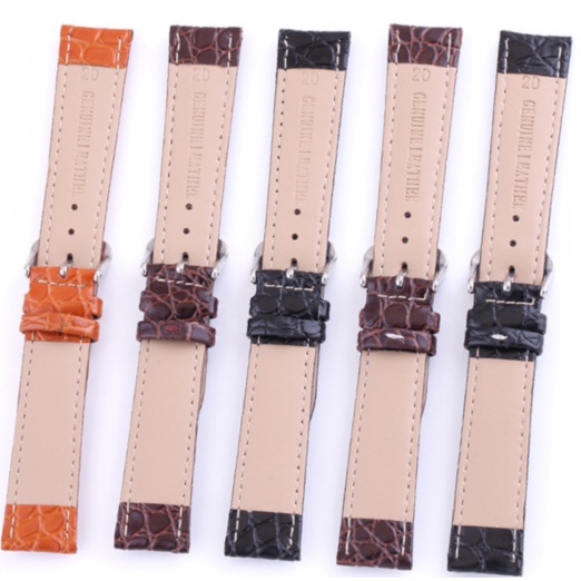 Dây đồng hồ da nam nữ da bò THẬT vân cá sấu 12 14 16 18 20 22 24 mm cho ck casio orient tissot seiko dw longines