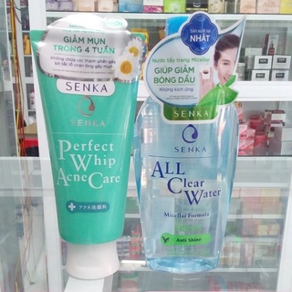 Combo Nước tẩy trang Senka 230g + Sữa rửa mặt senka da mụn 120g
