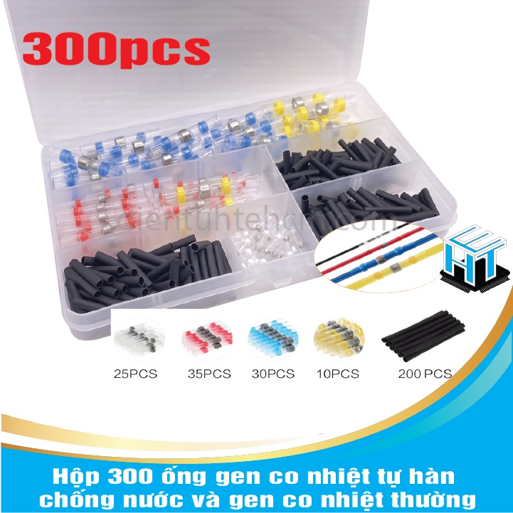 Hộp 300 ống gen co nhiệt tự hàn chống nước và gen co nhiệt thường