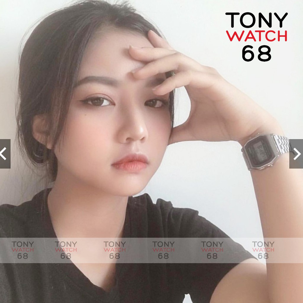 Đồng hồ điện tử đôi nam nữ WR đeo tay thông minh mặt vuông chính hãng Tony Watch 68