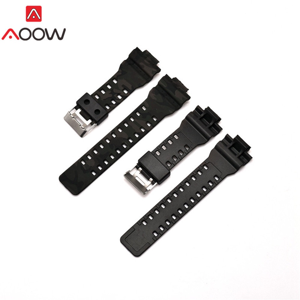 Dây Đeo Đồng Hồ Cao Su Silicon 16mm Họa Tiết Rằn Ri Chống Nước Cho Casio G-Shock GA-110 GA-100 GA-120