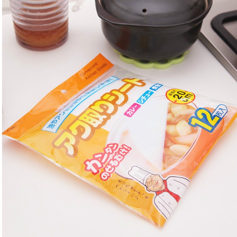 Set 12 giấy thấm hút dầu mỡ thức ăn an toàn sức khỏe