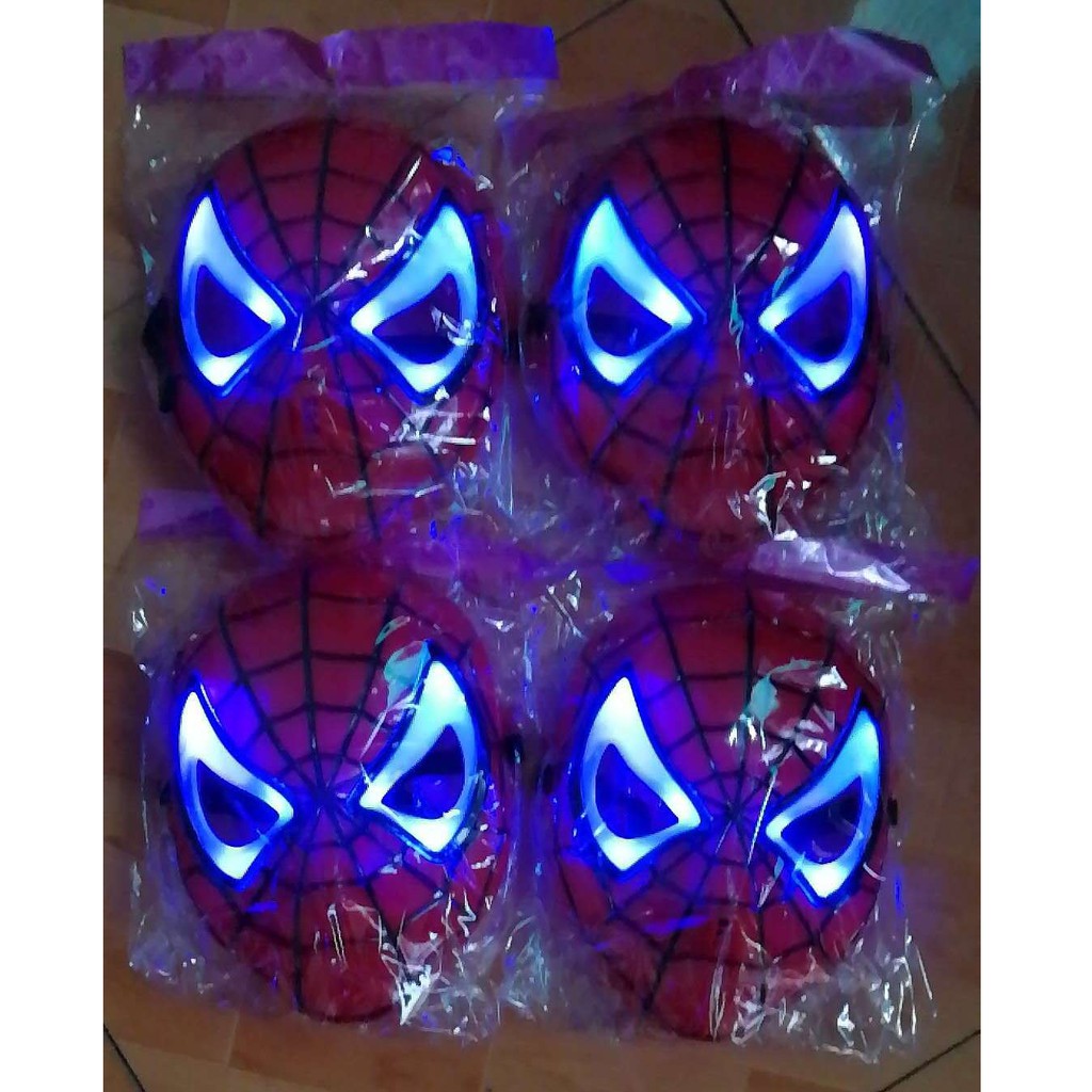 Mặt Nạ Siêu Nhân Spider Man Có Đèn, Nhạc Cho Bé (Có Sẵn Pin)