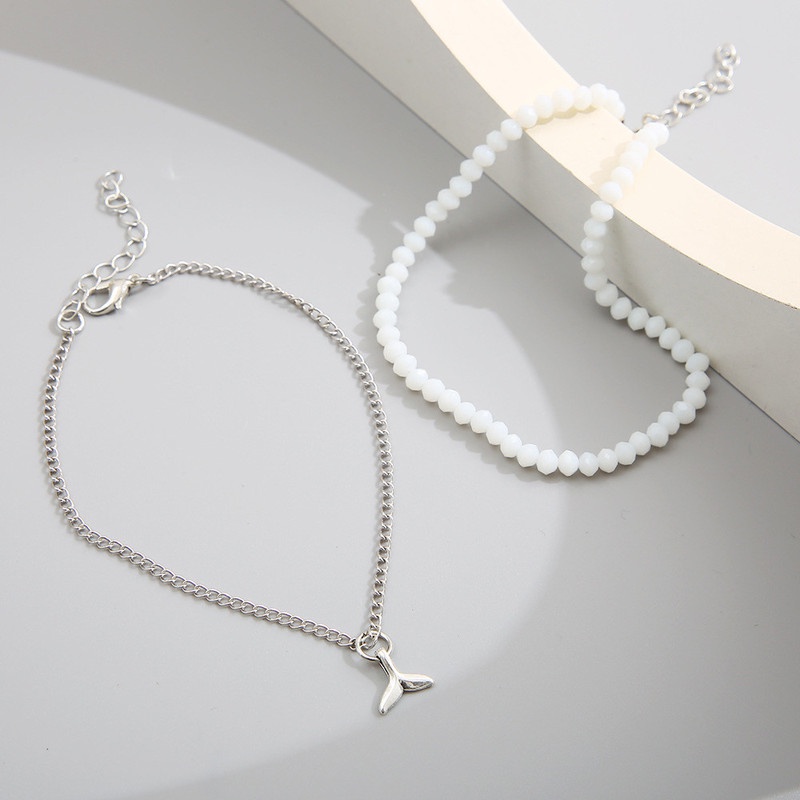 Lắc Chân Hai Lớp Đính Hạt Hình Đuôi Cá Phong Cách Bohemian Thời Trang Mùa Hè Cho Nữ