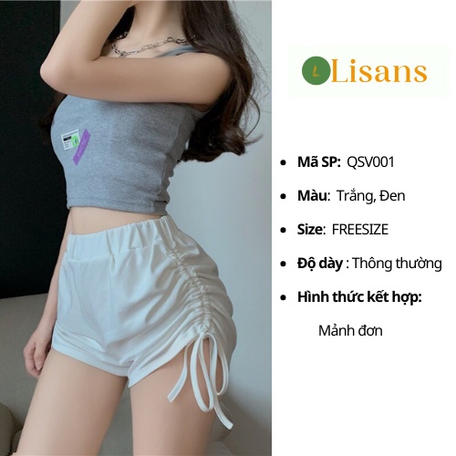 Quần đùi nữ mặc nhà lưng cao thể thao QSV001