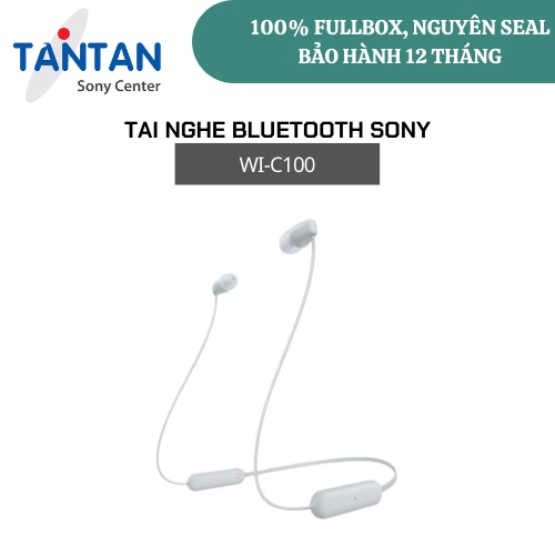 Tai Nghe BLUETOOTH Sony WI-C100 | Siêu nhẹ 19g - Pin 25h - Sạc nhanh - Nghe gọi chất lượng cao - DSEE