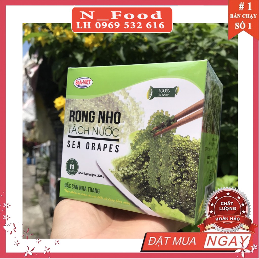 [Mã 267FMCGSALE giảm 8% đơn 500K] Rong Nho Tách Nước Sea Viet hộp 220gram/11 gói | BigBuy360 - bigbuy360.vn