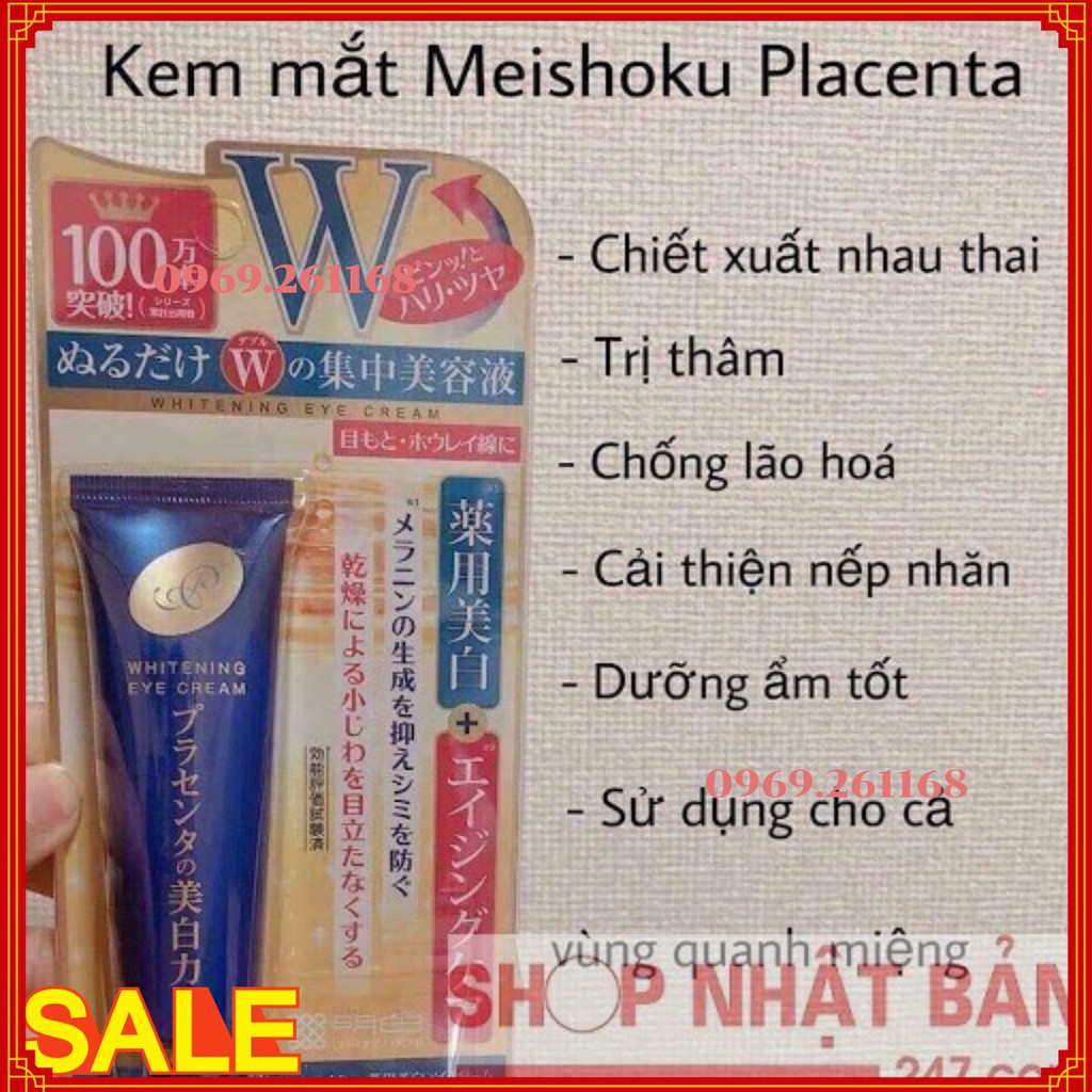 Kem chống nhăn, ngừathâm mắt Meishoku Whitening Eye Cream 30gr (mẫu mới)