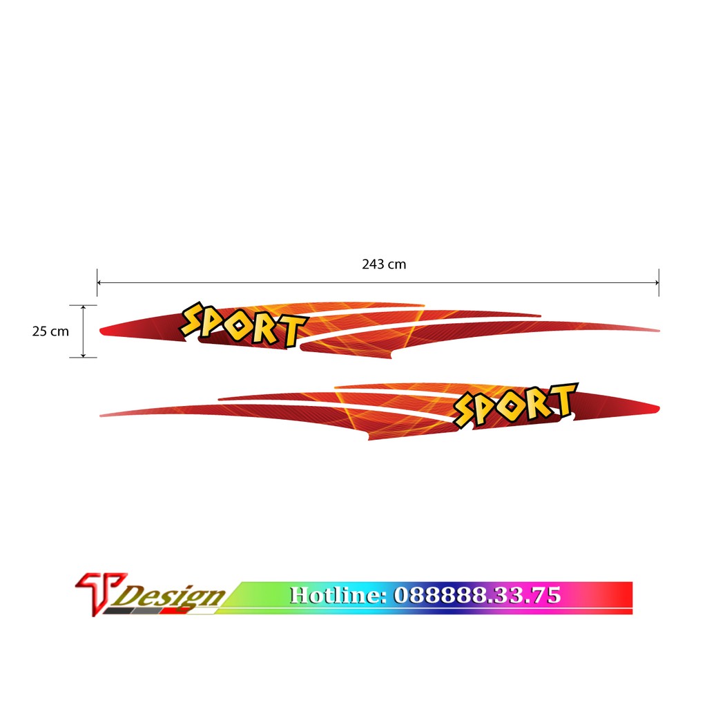 Bộ tem dán sườn xe Toyota, tem xe Civic, tem dán sườn xe 5 chỗ WRAP45