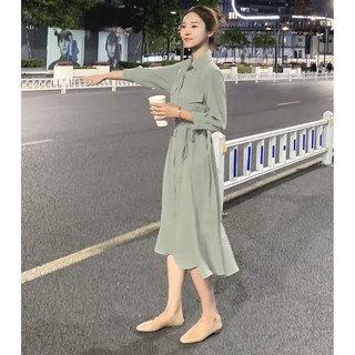Đầm Maxi Phối Hai Túi Đuôi Cá Thắt Eo - G811