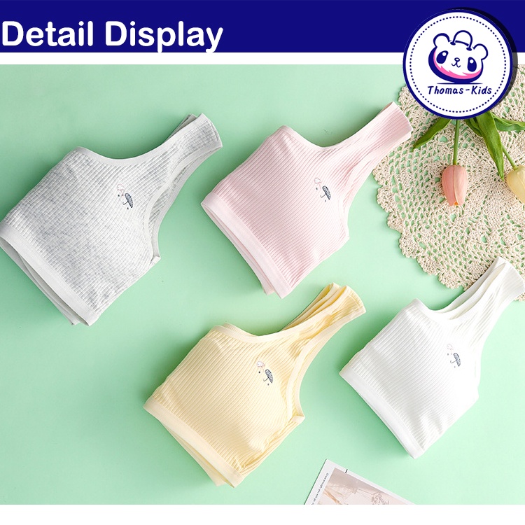 [THOMAS Kids] Áo lót vải cotton Mềm Mại Co Giãn Thoải Mái Kèm Đệm Ngực Dành Cho Bé Gái 8-16 Tuổi