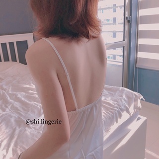 Váy ngủ lụa phối ren