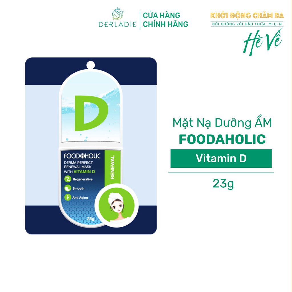 Mặt nạ Vitamin D dịu da, dưỡng ẩm Foodaholic Derma Perfect Renewal Mask With VITAMIN D 23g