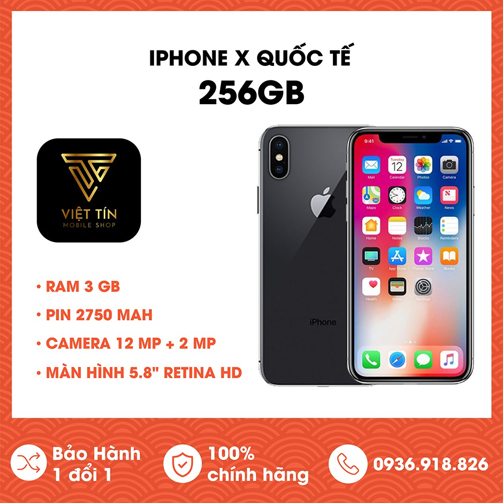 Bán điện thoại iphone x 256GB và 64GB Quốc Tế fullbox