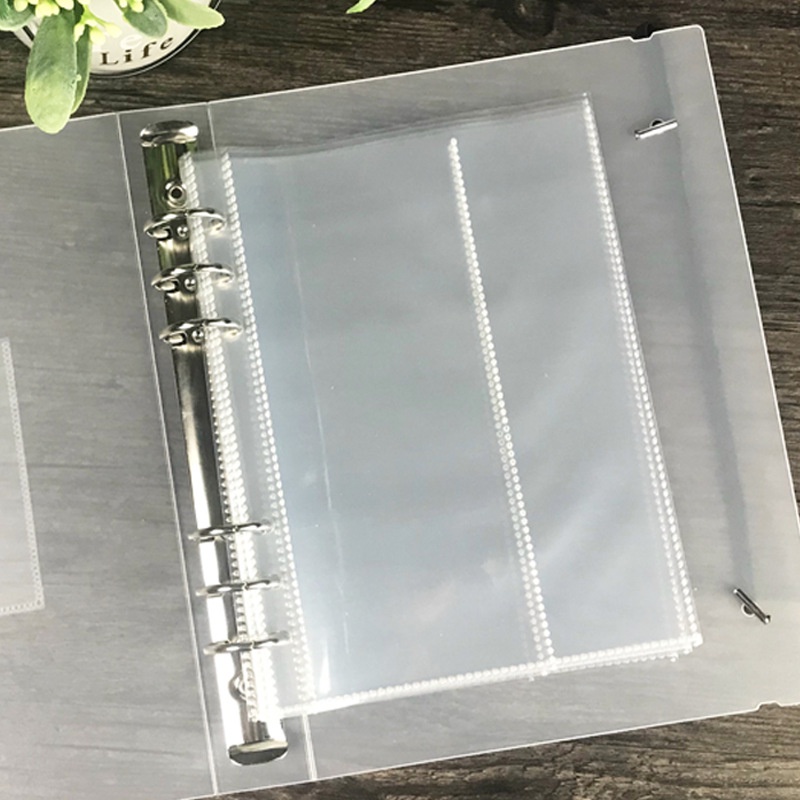 Bộ 10 ngăn đựng thẻ/ hóa đơn/ tài liệu khổ A5 trong suốt dùng để chèn vào album/ sổ sưu tầm tiện dụng cho văn phòng