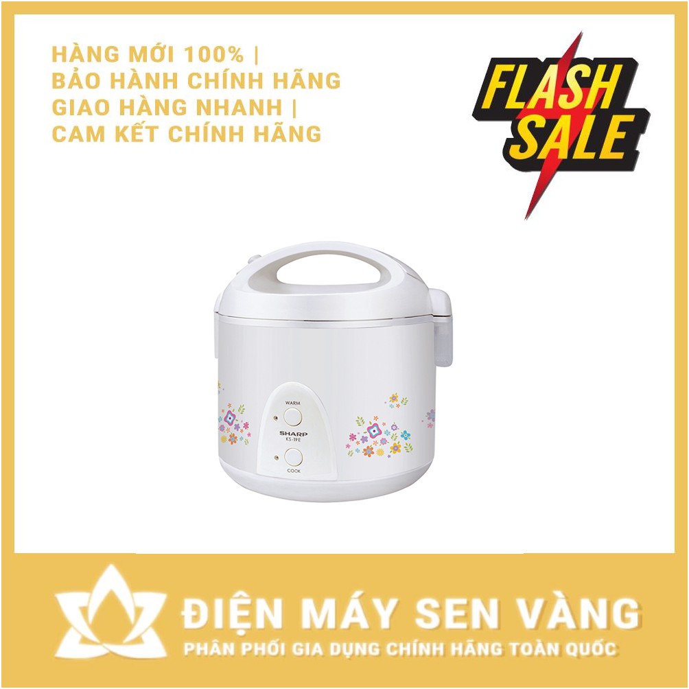 Nồi Cơm Điện Nắp Gài 1.8L SHARP KS-N191ETV SB / KS-N191ETV CU 700W - CHỐNG DÍNH - Made in Thailand (Màu trắng phối)