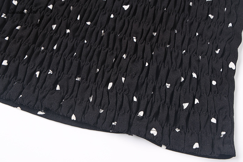 Áo nữ buộc dây họa tiết chấm bi dễ thương