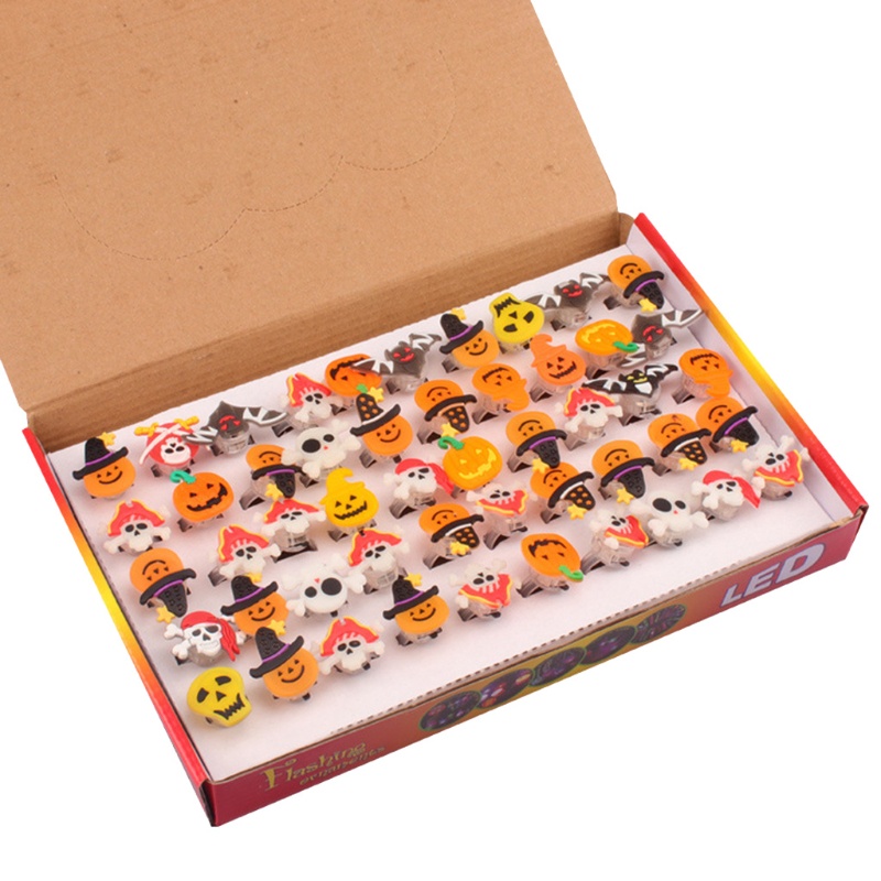 Sa Set 50 Nhẫn Đeo Khớp Ngón Tay Phát Sáng Trong Đêm Halloween