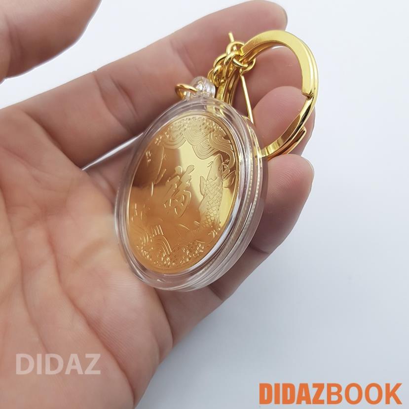 Móc Treo Chìa Khóa xe máy, ô tô, xe hơi Đồng Xu Quan Thế Âm Bồ Tát, cầu bình an, quà tặng ý nghĩa